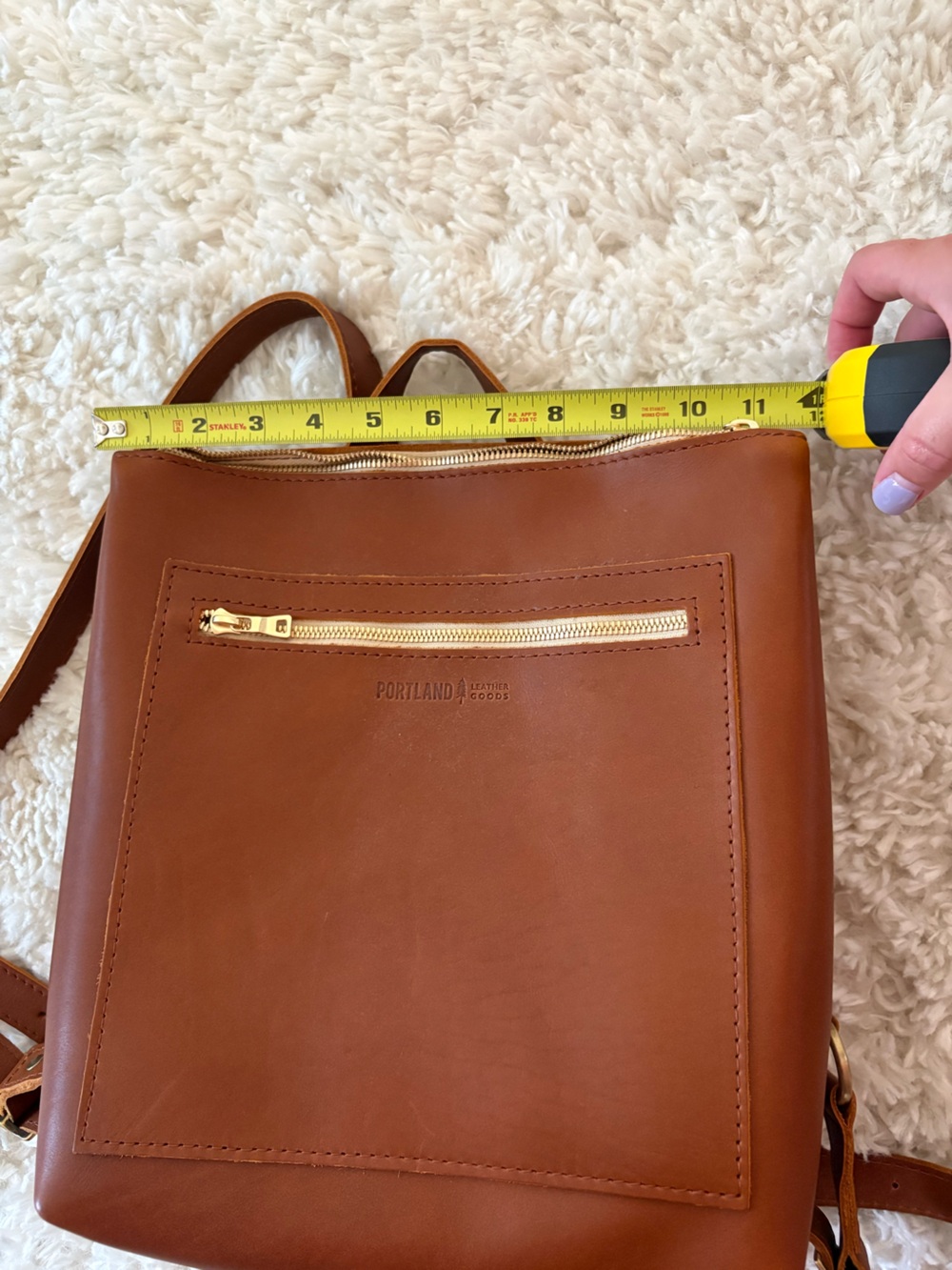 Portland Leather Tote Backpack- Honey - Picture 10 of 11